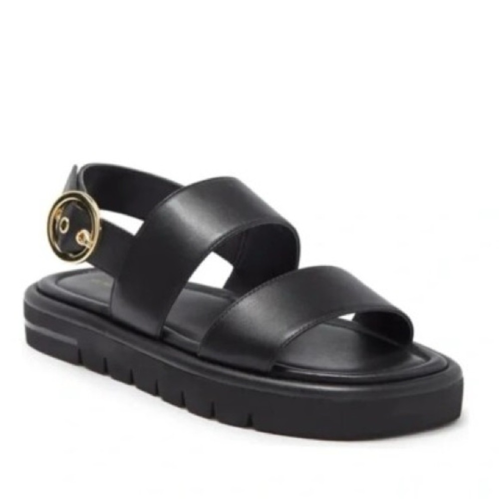 STUART WEITZMAN ELODIE LEATHER PLATFORM SANDAL